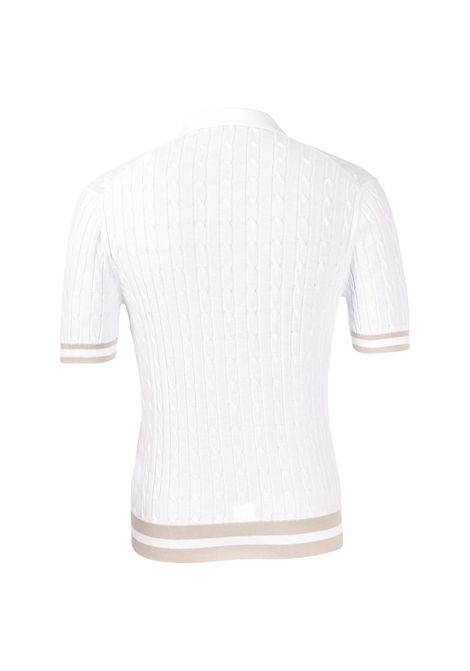 Polo Gran sasso Skipper uomo 5719120679 Bianca fresh cotton trecce coste dettagli Gran sasso | Polo | 5719120679002